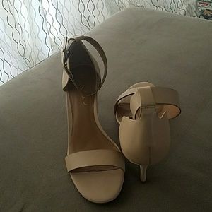 Nude kitten strappy heels